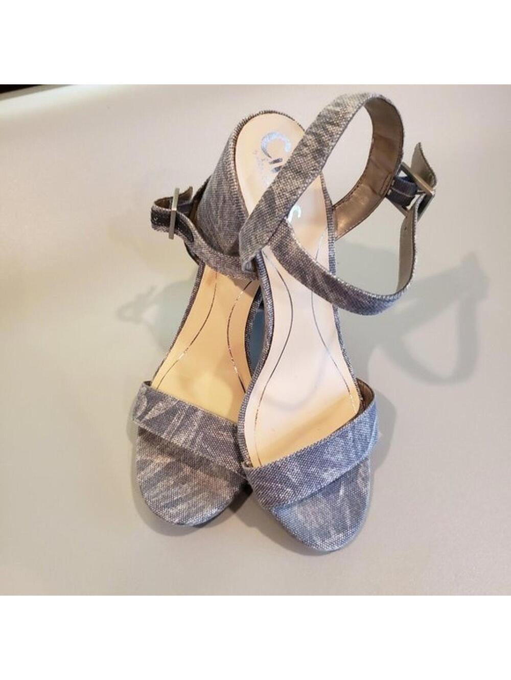 NWOB Sam Edelman Ashton block heel denim sandal 7 strappy circus